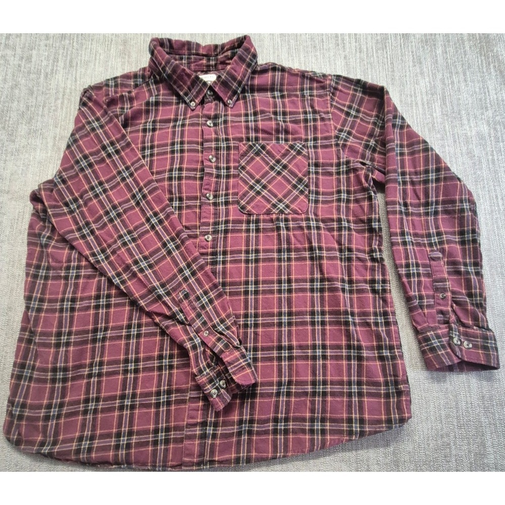 Magellan Outdoor Canyon Creek mens red plaid button up flannel shirt 2XL Cotton